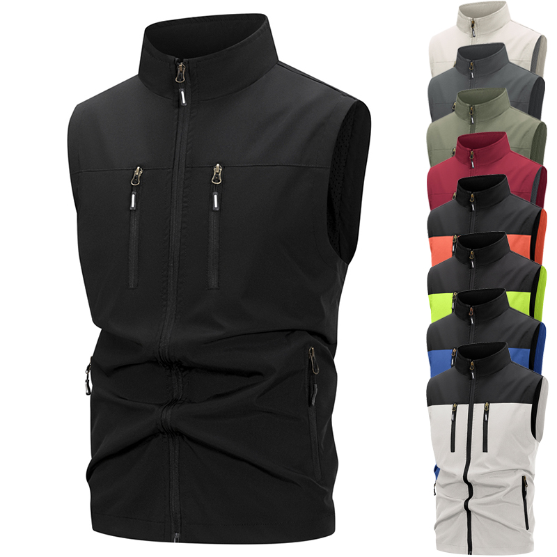 Outdoor Sport Windbreaker - Erkek Hafif Softshell Yelek Fermuarlı Cepler