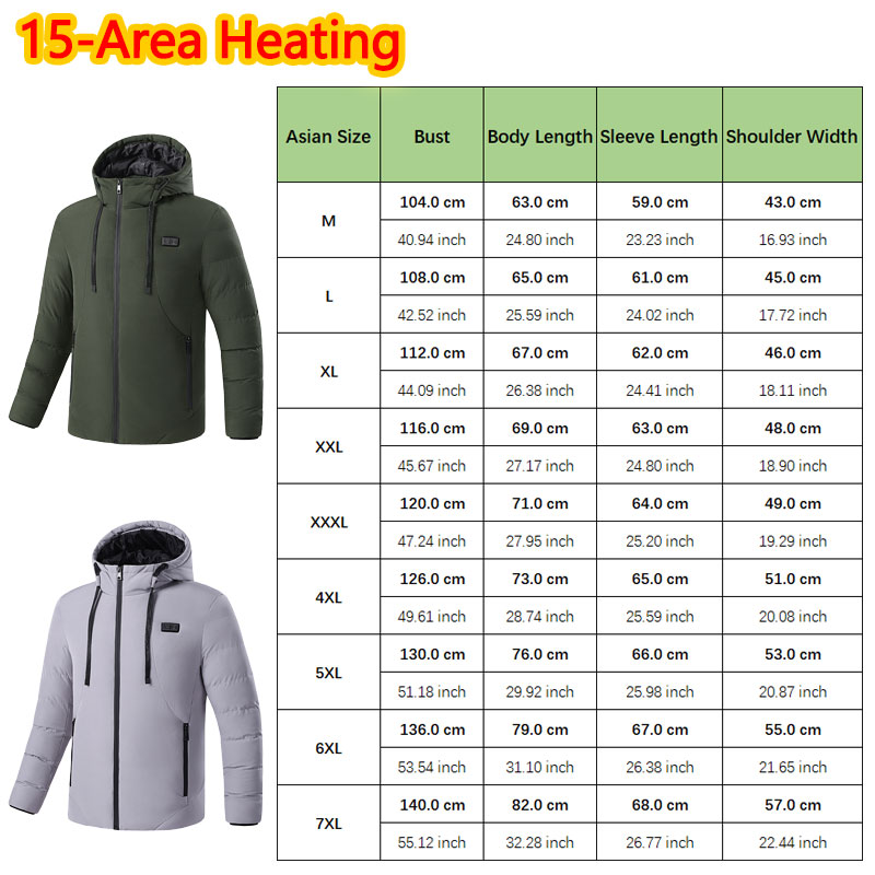 15 Bölge Isıtmalı Kışlık Kapüş - Outdoor Sport Jacket Men incelemesi ve fiyatı